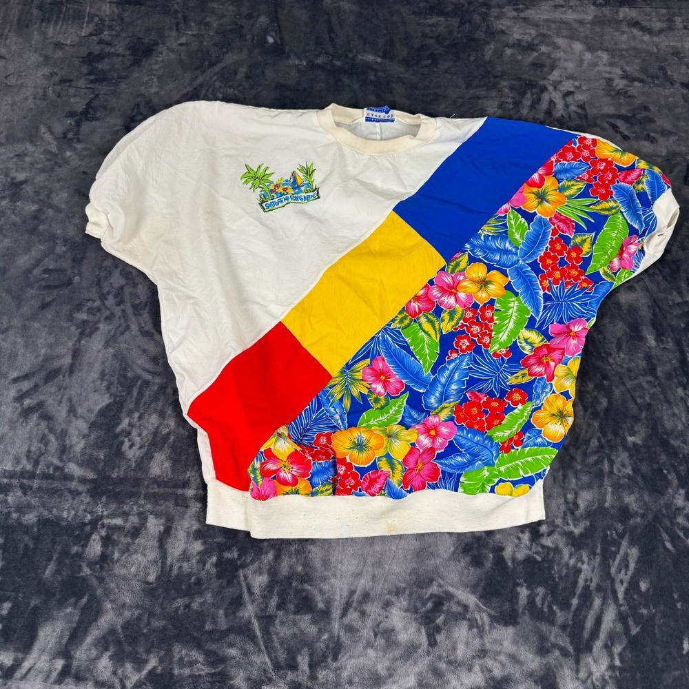 Cape Cod Sportswear Pullover Top Womens One Size Multicolor South Pacific Floral